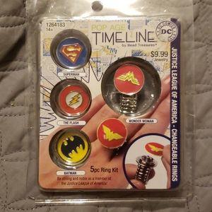 Justice League Adjuatable Ring Set